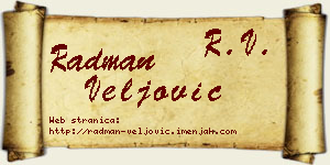 Radman Veljović vizit kartica